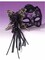 Black Sheer See Through Lace Venetian Eye Half Mask with Flower